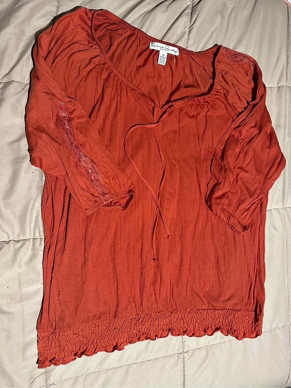 French Laumdry Tunic Top in Orange Size 3X